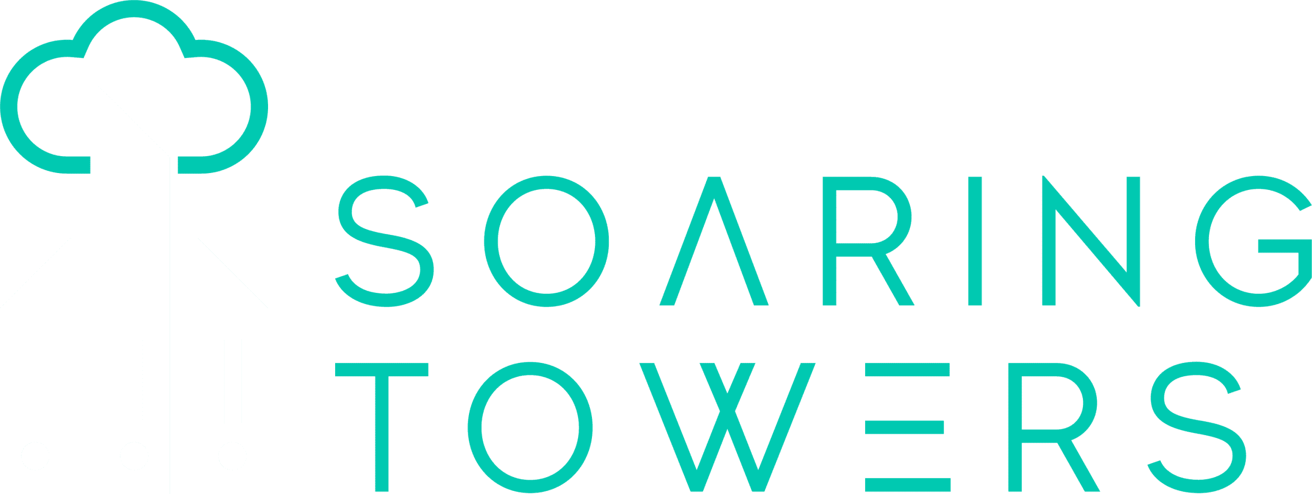 Soaring Towers Brand Logo in White